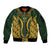 Custom South Africa Rugby 2024 Sleeve Zip Bomber Jacket Go Champion Springboks and Kente Pattern