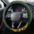 South Africa Rugby 2024 Steering Wheel Cover Go Champion Springboks and Kente Pattern