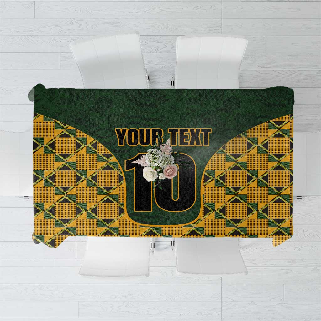 Custom South Africa Rugby 2024 Tablecloth Go Champion Springboks and Kente Pattern