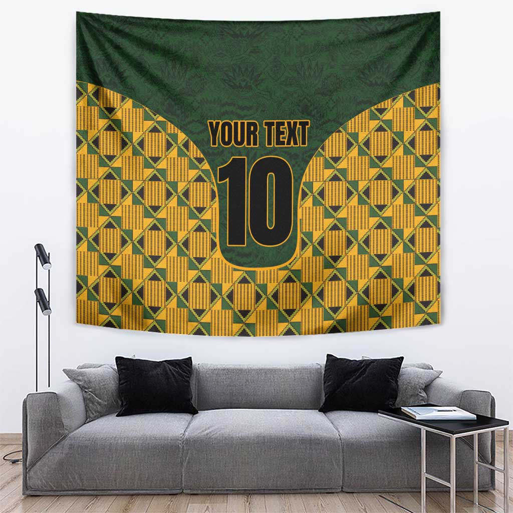 Custom South Africa Rugby 2024 Tapestry Go Champion Springboks and Kente Pattern