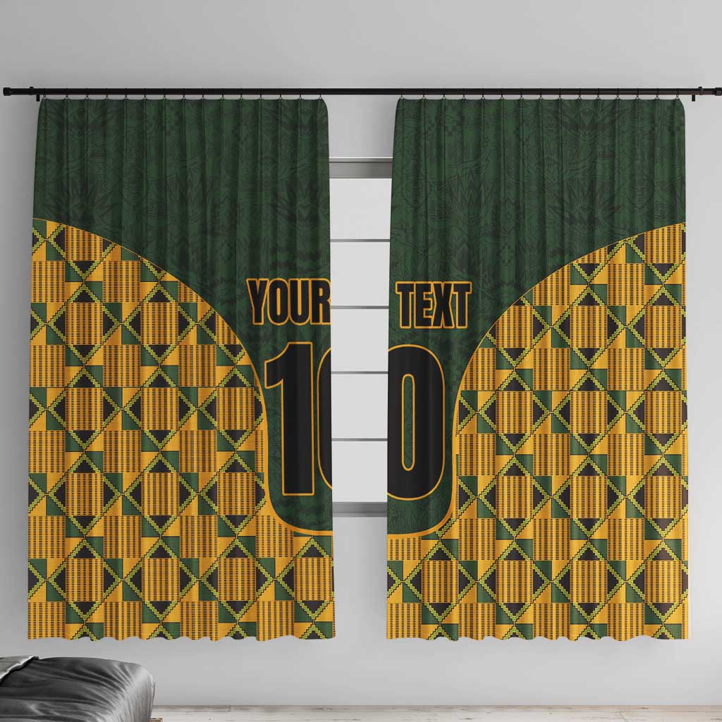 Custom South Africa Rugby 2024 Window Curtain Go Champion Springboks and Kente Pattern