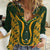 Custom South Africa Rugby 2024 Women Casual Shirt Go Champion Springboks and Kente Pattern