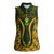 Custom South Africa Rugby 2024 Women Sleeveless Polo Shirt Go Champion Springboks and Kente Pattern