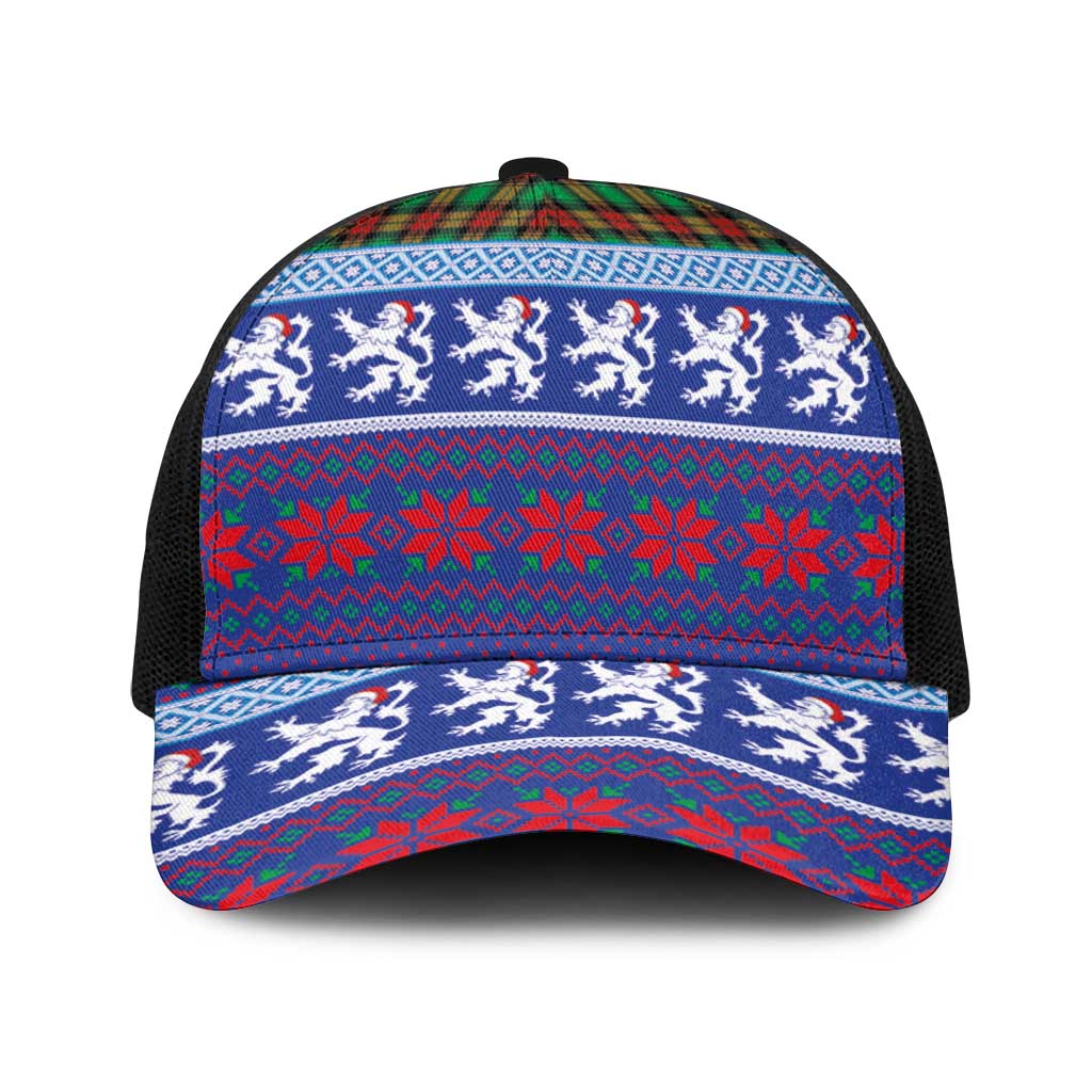 Scottish Christmas Baseball Net Cap Xmas Royal Lions and Tartan - Wonder Print Shop