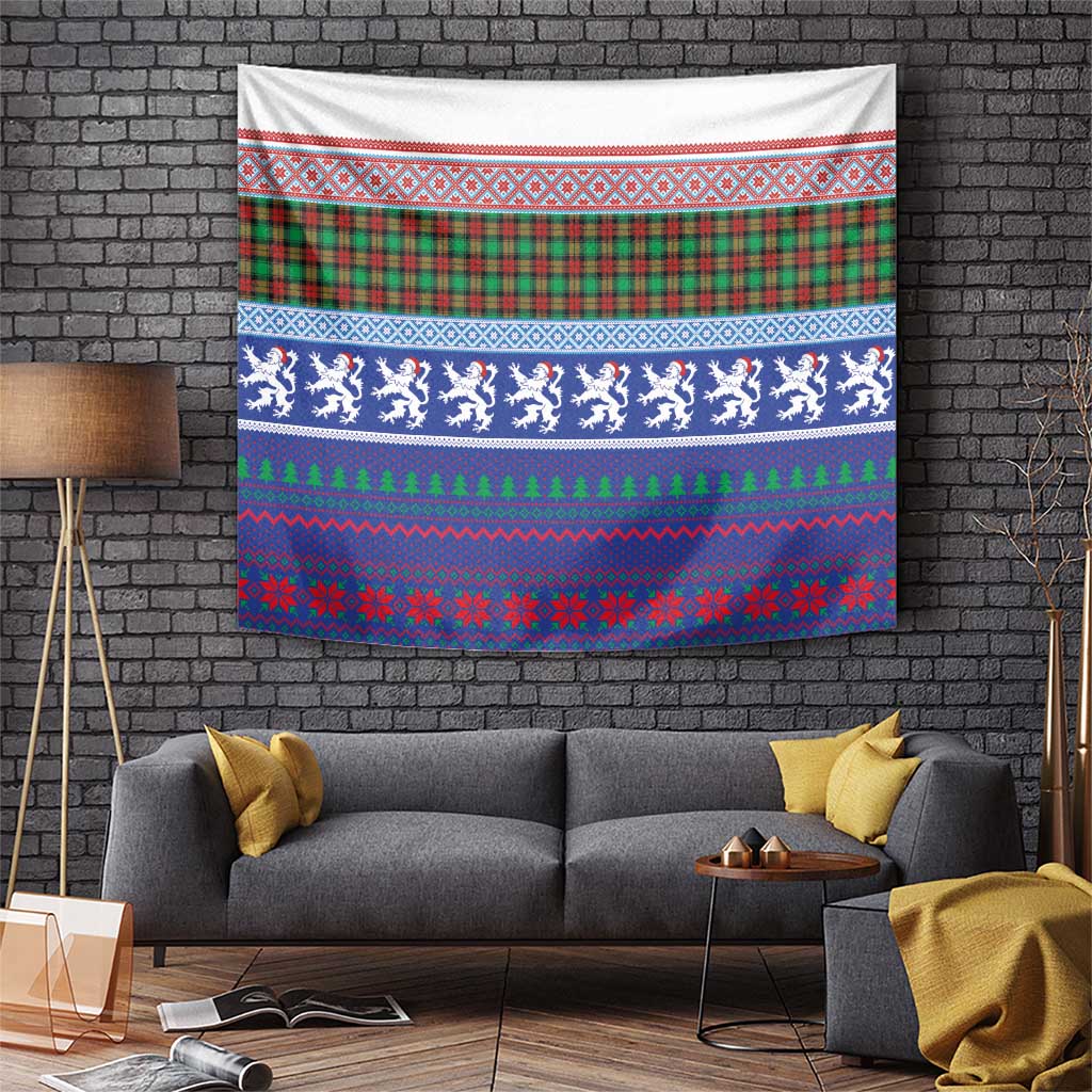 Scottish Christmas Tapestry Xmas Royal Lions and Tartan - Wonder Print Shop