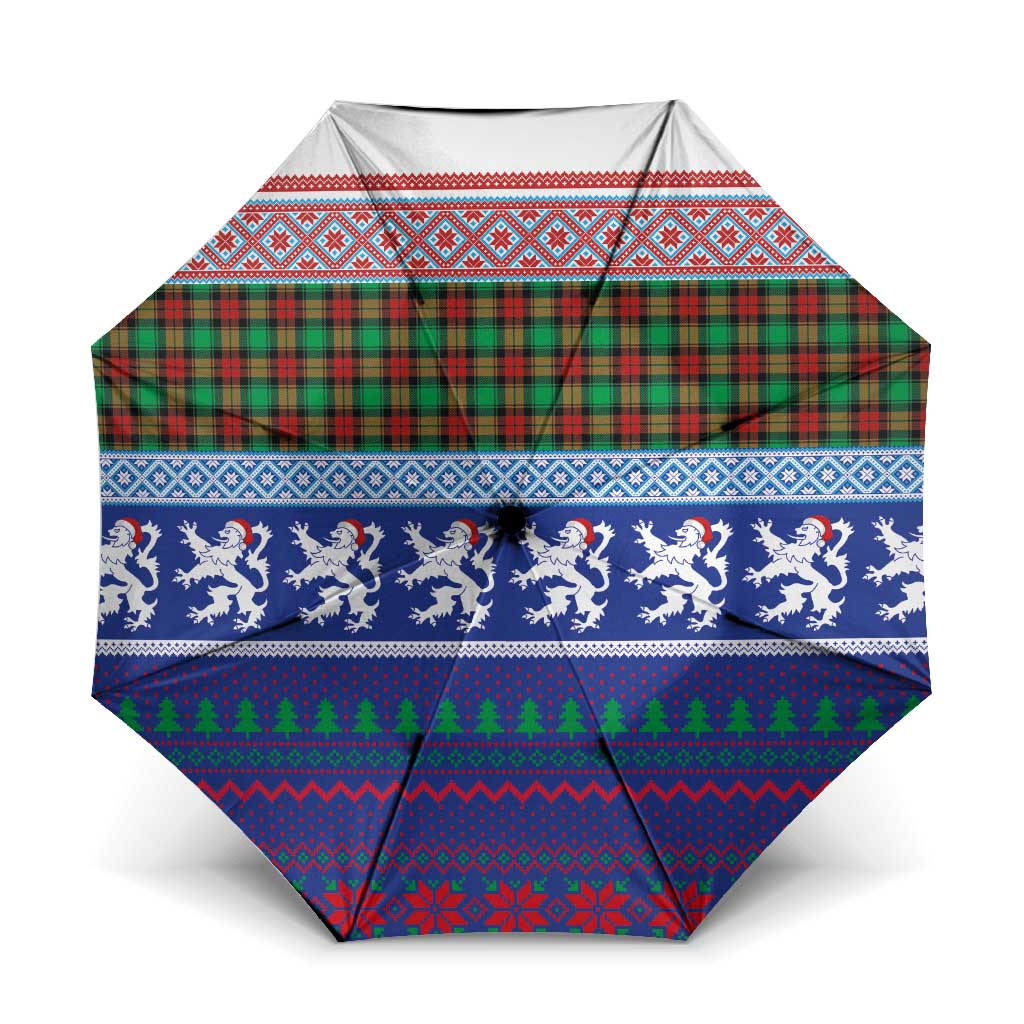 Scottish Christmas Umbrella Xmas Royal Lions and Tartan - Wonder Print Shop