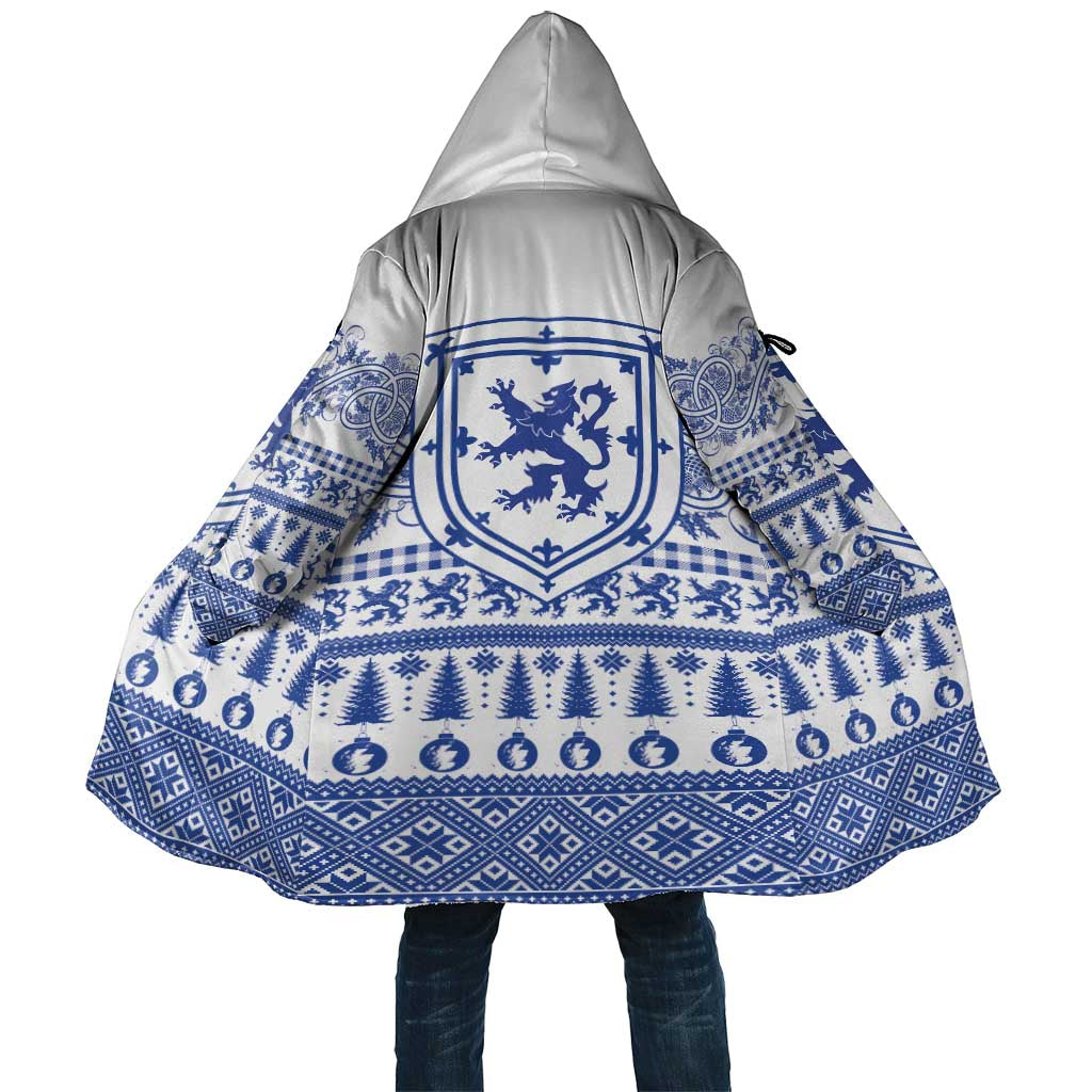 Scottish Christmas Cloak Scotland Thistle and Celtic Knot White-Blue Color - Wonder Print Shop