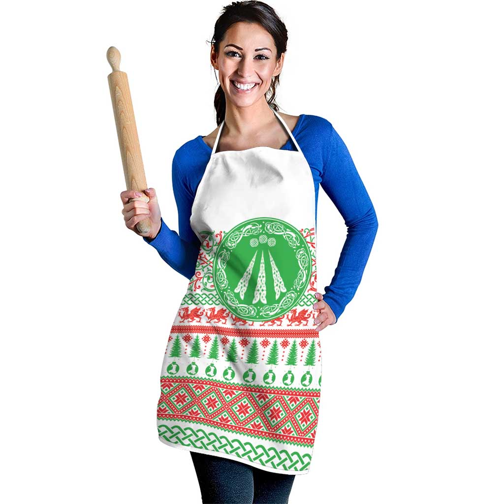 Welsh Christmas Apron Awen and Celtics Culture with Xmas Elements - Wonder Print Shop