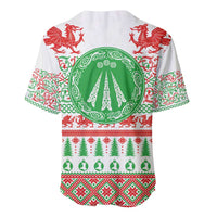 Welsh Christmas Baseball Jersey Awen and Celtics Culture with Xmas Elements - Wonder Print Shop