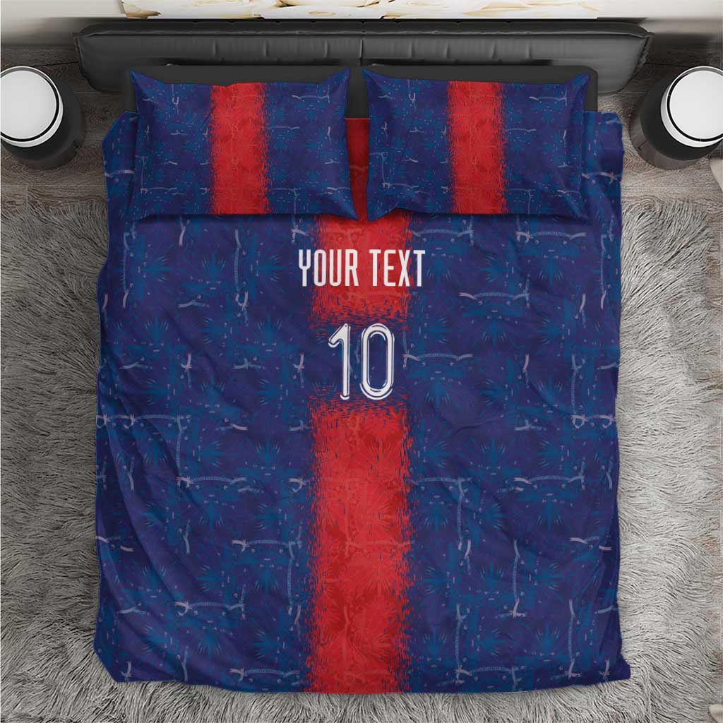 Custom Haiti National Football Bedding Set Haiti Emblems Motif - Wonder Print Shop