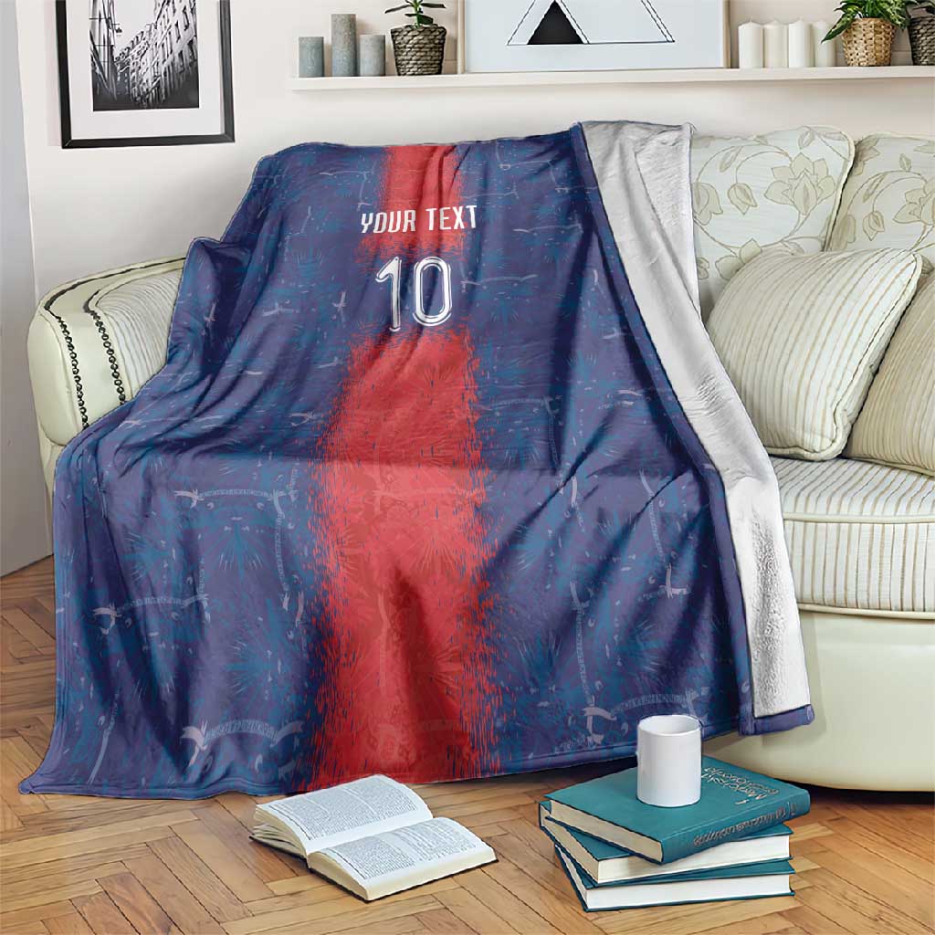 Custom Haiti National Football Blanket Haiti Emblems Motif - Wonder Print Shop