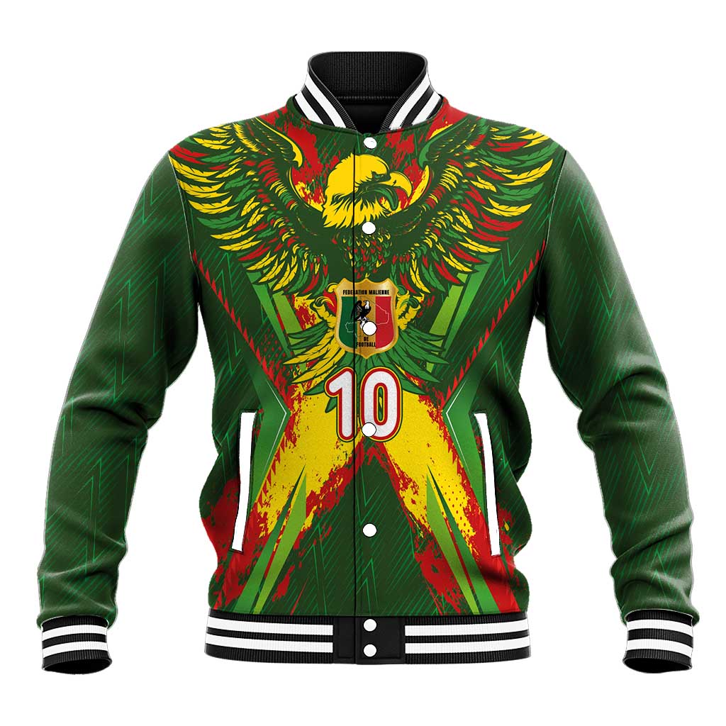 Custom Mali National Football Baseball Jacket Grunge Les Aigles Sporty Style - Wonder Print Shop