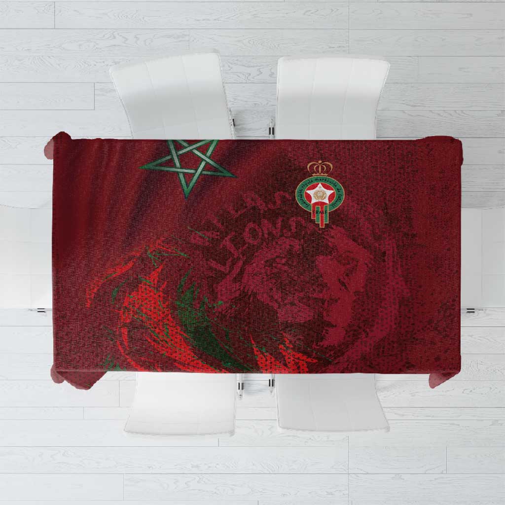 Morocco National Football Tablecloth The Atlas Lions Grunge with National Flag - Wonder Print Shop