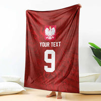 Custom Poland National Football Blanket The Eagles on Flames - Wonder Print Shop