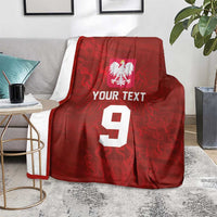 Custom Poland National Football Blanket The Eagles on Flames - Wonder Print Shop