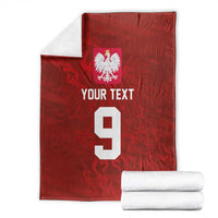 Custom Poland National Football Blanket The Eagles on Flames - Wonder Print Shop