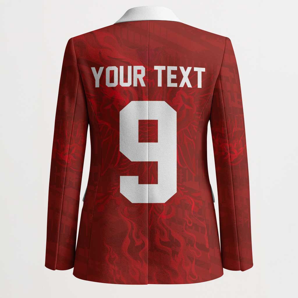 Custom Poland National Football Blazer The Eagles on Flames - Wonder Print Shop