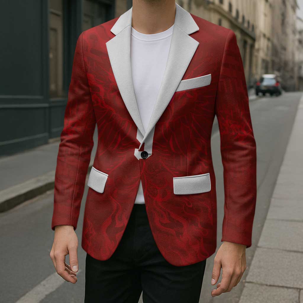 Custom Poland National Football Blazer The Eagles on Flames - Wonder Print Shop