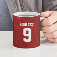 Custom Poland National Football Ceramic Mug The Eagles on Flames - Wonder Print Shop