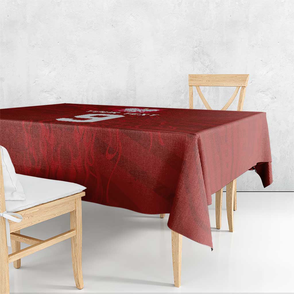 Custom Poland National Football Tablecloth The Eagles on Flames - Wonder Print Shop