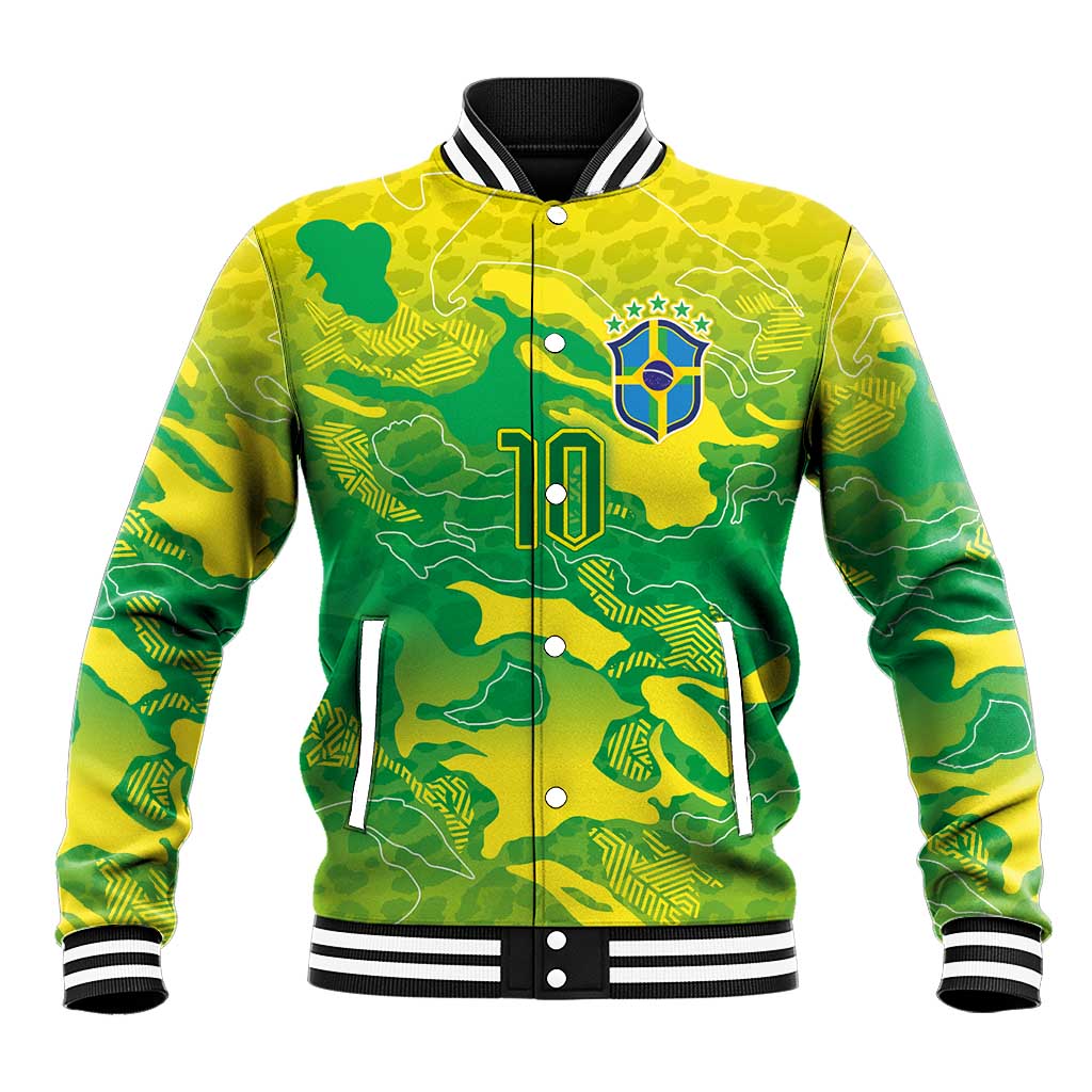 Custom Brazil National Football Baseball Jacket South American Wild Nature Sporty Style - Wonder Print Shop