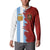 Half Argentina and Half Spain Football Button Sweatshirt Grunge Style - Wonder Print Shop