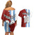 Half Argentina and Half Spain Football Couples Matching Off Shoulder Short Dress and Hawaiian Shirt Grunge Style - Wonder Print Shop