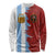 Half Argentina and Half Spain Football Long Sleeve Shirt Grunge Style - Wonder Print Shop