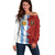 Half Argentina and Half Spain Football Off Shoulder Sweater Grunge Style - Wonder Print Shop