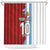 Half Argentina and Half Spain Football Shower Curtain Grunge Style