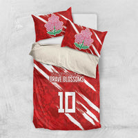 Custom Rugby Japan Bedding Set The Champion Brave Blossoms Red Color - Wonder Print Shop