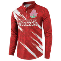Custom Rugby Japan Button Sweatshirt The Champion Brave Blossoms Red Color - Wonder Print Shop