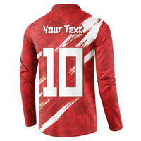 Custom Rugby Japan Button Sweatshirt The Champion Brave Blossoms Red Color - Wonder Print Shop