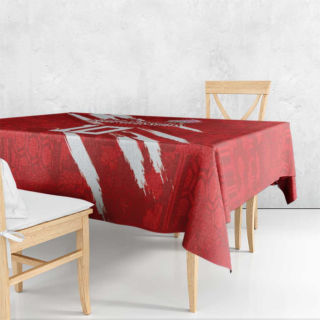 Custom Rugby Japan Tablecloth The Champion Brave Blossoms Red Color - Wonder Print Shop