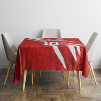 Custom Rugby Japan Tablecloth The Champion Brave Blossoms Red Color - Wonder Print Shop