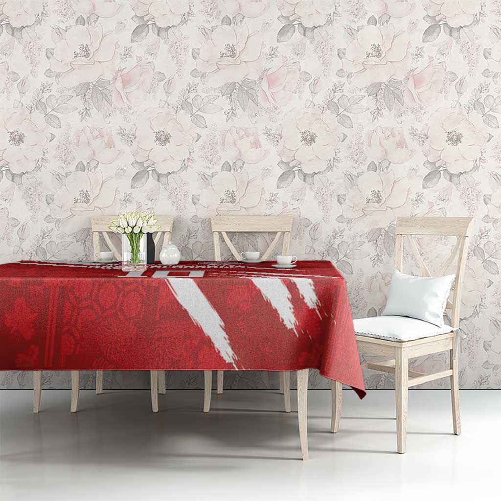 Custom Rugby Japan Tablecloth The Champion Brave Blossoms Red Color - Wonder Print Shop