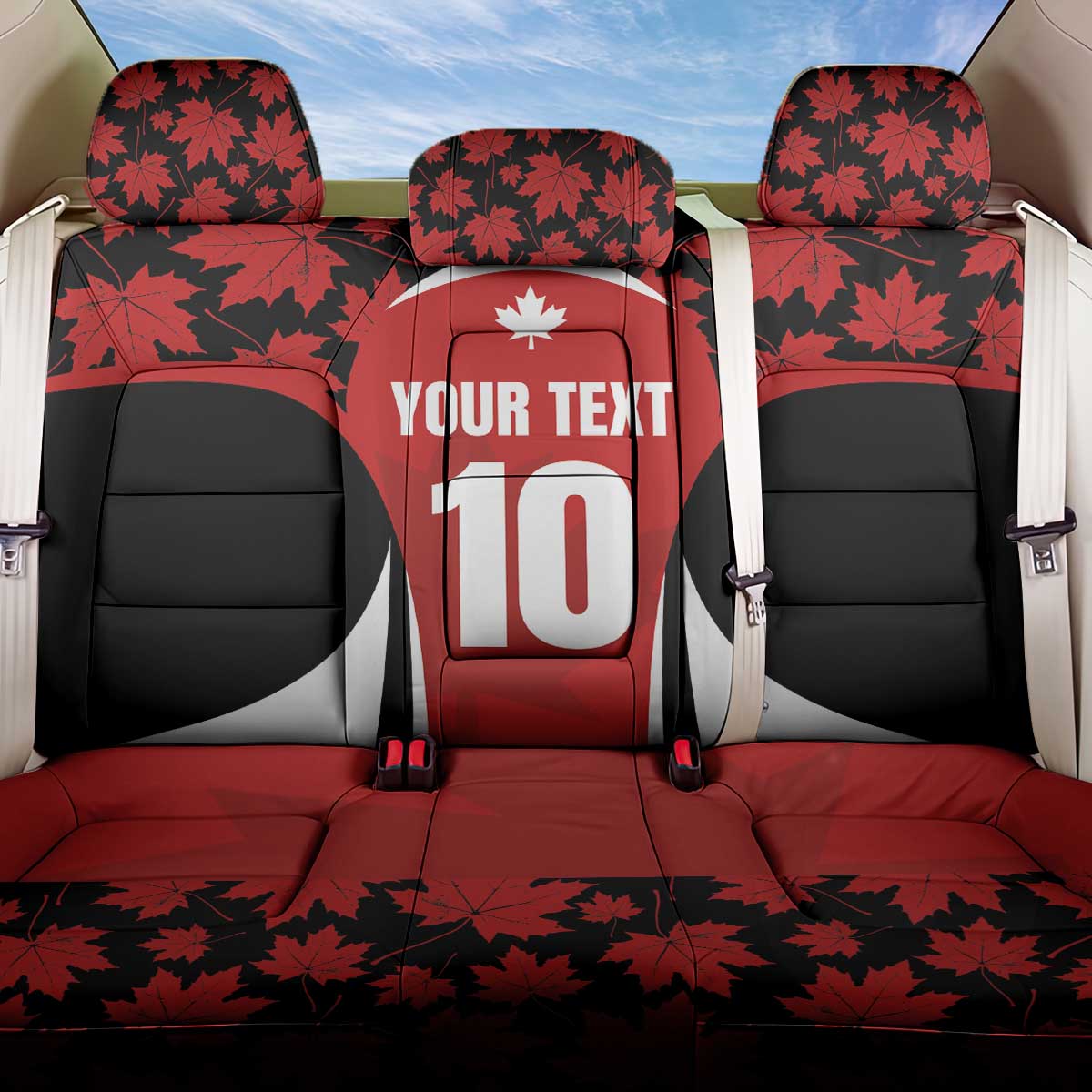 Custom Canada Pacific Rugby 2024 Back Car Seat Cover Maple Pattern Jersey - Wonder Print Shop