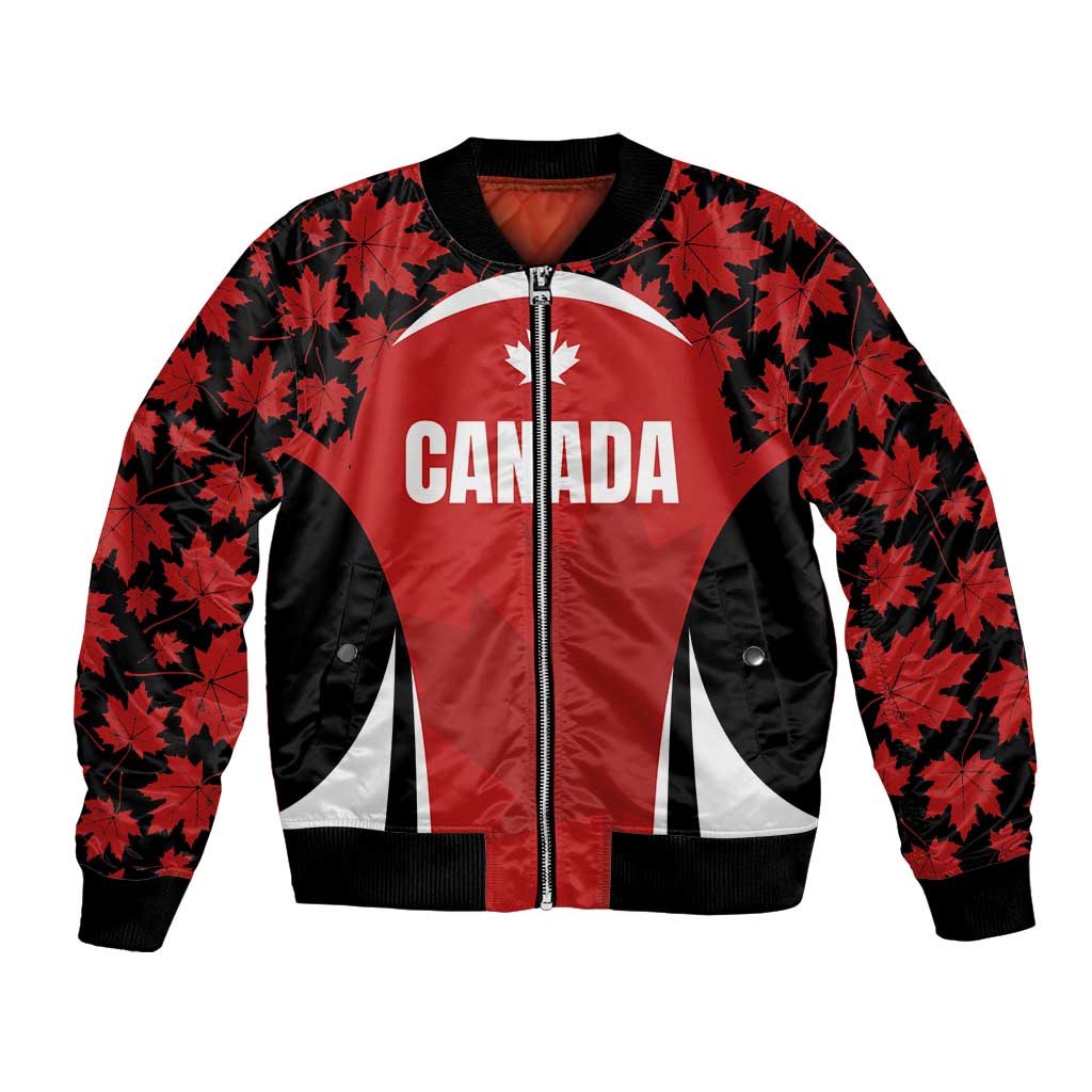 Custom Canada Pacific Rugby 2024 Bomber Jacket Maple Pattern Jersey - Wonder Print Shop