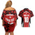 Custom Canada Pacific Rugby 2024 Couples Matching Off Shoulder Short Dress and Hawaiian Shirt Maple Pattern Jersey - Wonder Print Shop