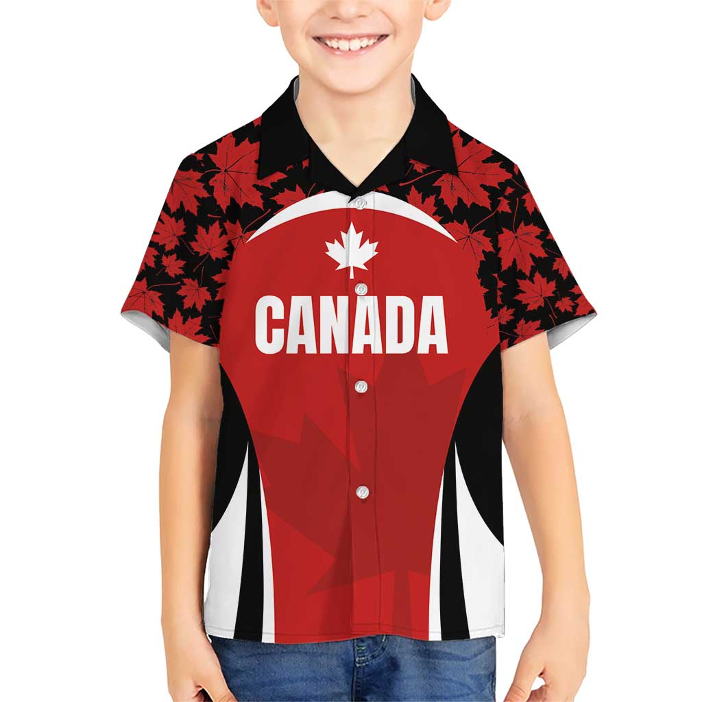 Custom Canada Pacific Rugby 2024 Kid Hawaiian Shirt Maple Pattern Jersey - Wonder Print Shop