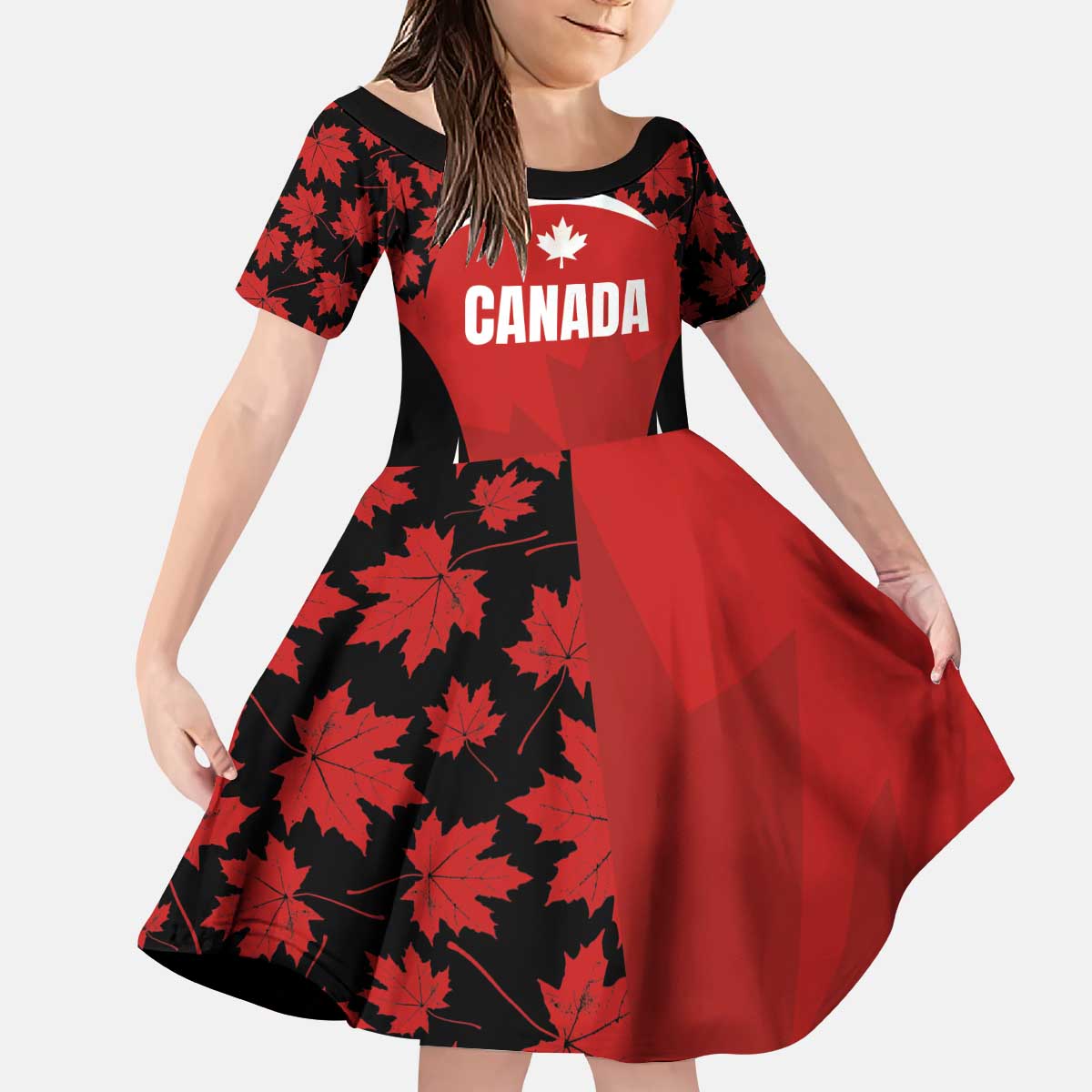 Custom Canada Pacific Rugby 2024 Kid Short Sleeve Dress Maple Pattern Jersey - Wonder Print Shop