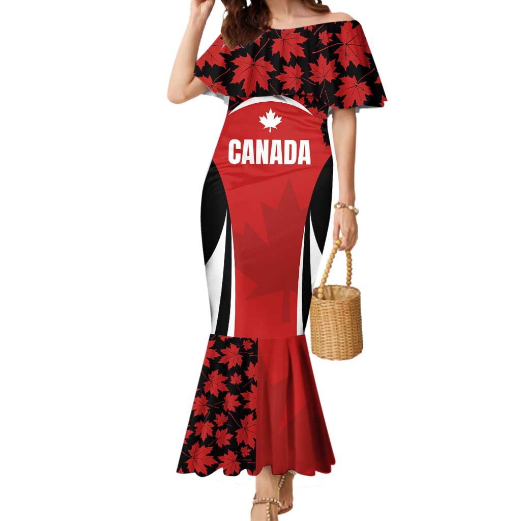 Custom Canada Pacific Rugby 2024 Mermaid Dress Maple Pattern Jersey - Wonder Print Shop