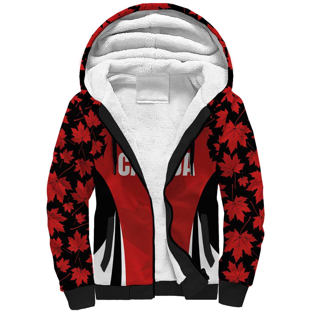 Custom Canada Pacific Rugby 2024 Sherpa Hoodie Maple Pattern Jersey