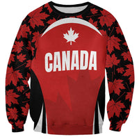 Unisex Canada Pacific rugby sweatshirt, red with maple leaf graphic and Canada logo