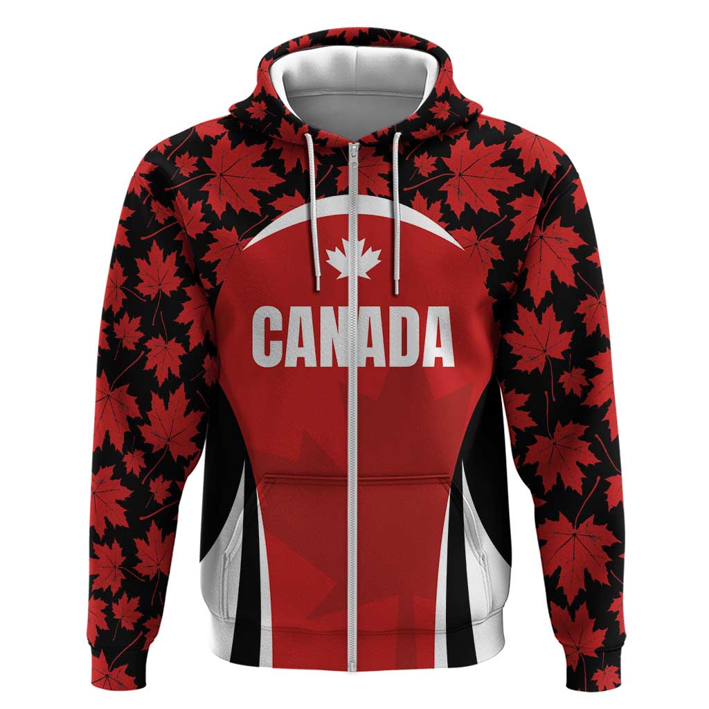 Custom Canada Pacific Rugby 2024 Zip Hoodie Maple Pattern Jersey