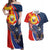 Filipino American History Month Couples Matching Off Shoulder Maxi Dress and Hawaiian Shirt USA Eagle and Philippines Sun Symbol with National Flag - Wonder Print Shop