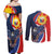 Filipino American History Month Couples Matching Off Shoulder Maxi Dress and Long Sleeve Button Shirt USA Eagle and Philippines Sun Symbol with National Flag - Wonder Print Shop