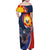 Filipino American History Month Family Matching Off Shoulder Maxi Dress and Hawaiian Shirt USA Eagle and Philippines Sun Symbol with National Flag - Wonder Print Shop