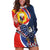 Filipino American History Month Hoodie Dress USA Eagle and Philippines Sun Symbol with National Flag - Wonder Print Shop