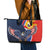 Filipino American History Month Leather Tote Bag USA Eagle and Philippines Sun Symbol with National Flag - Wonder Print Shop